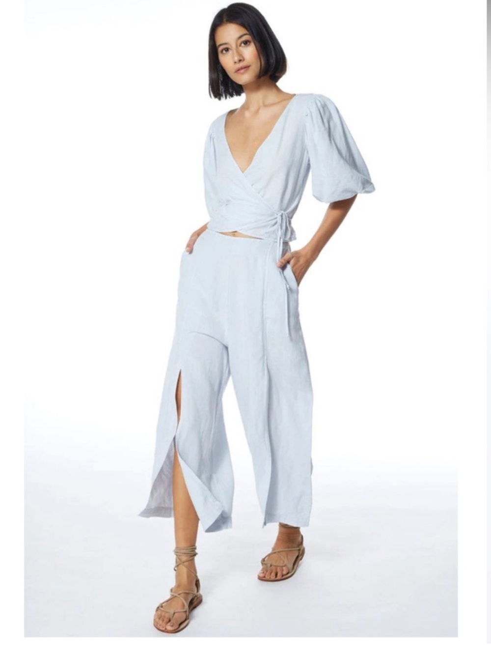 Young Fabulous & Broke Cove Wide Leg Pants Beach Coastal Vacation Natural Fiber